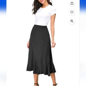 Urban CoCo Vintage Elastic Waist A-Line Midi Skirt NWT Sz XXL